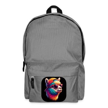 Lama Alpaka Bunt Brille Cap - Rucksack - Mittelgrau - Vorne