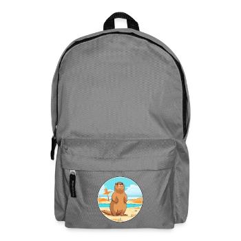 Murmeltier Aquarell Cartoon Kawaii Clipart Tier - Rucksack - Mittelgrau - Vorne