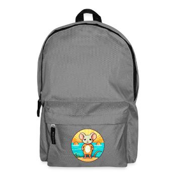 Mouse Watercolor Cartoon Kawaii Clipart Animal - Backpack - elephant grey - Front