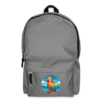 Papagei Aquarell Cartoon Kawaii Clipart Tier - Rucksack - Mittelgrau - Vorne