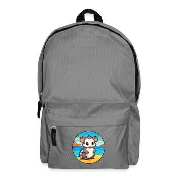 Opossum Aquarell Cartoon Kawaii Clipart Tier - Rucksack - Mittelgrau - Vorne