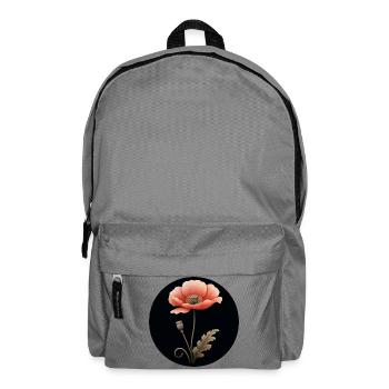 Mohnblume Mohn Blume rot orange - Rucksack - Mittelgrau - Vorne