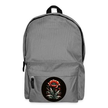 Mohnblume Blume Rot Natur - Rucksack - Mittelgrau - Vorne