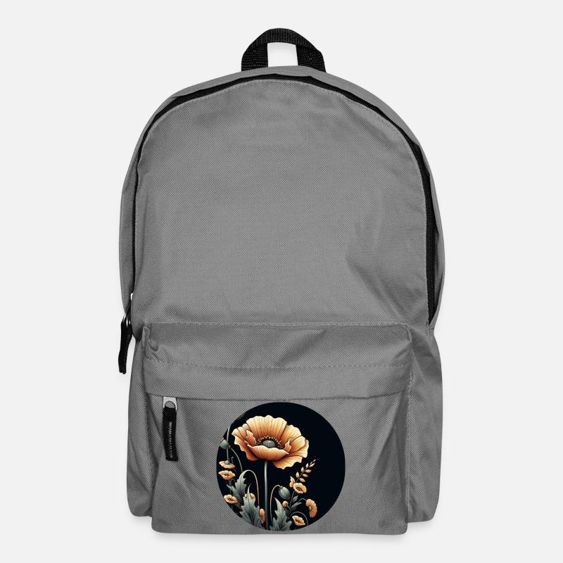 Blume Orange Beige Natur Botanik - Rucksack - Mittelgrau