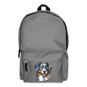 Australian Shepherd Portrait - Rucksack - Mittelgrau - Vorne