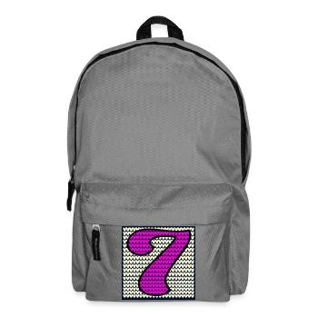7th Birthday Winter - NUMBER 7 - SEVEN - Backpack - elephant grey - Front