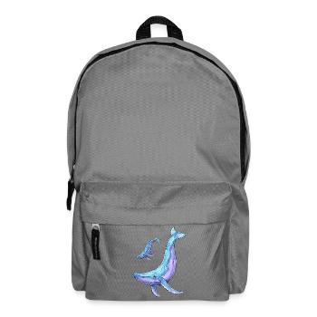 Buckelwal mit Kalb - Rucksack - Mittelgrau - Vorne