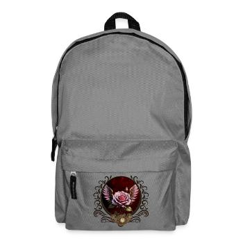 Magnifique rose steampunk avec des ailes. - Sac à dos - gris éléphant - Devant
