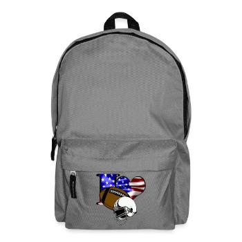 USA Football Herz Flagge - Rucksack - Mittelgrau - Vorne