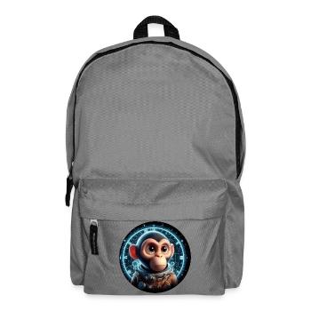 Affe als Astronaut im Weltall - Rucksack - Mittelgrau - Vorne