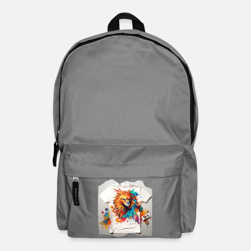 Bemalter Löwe - Rucksack - Mittelgrau