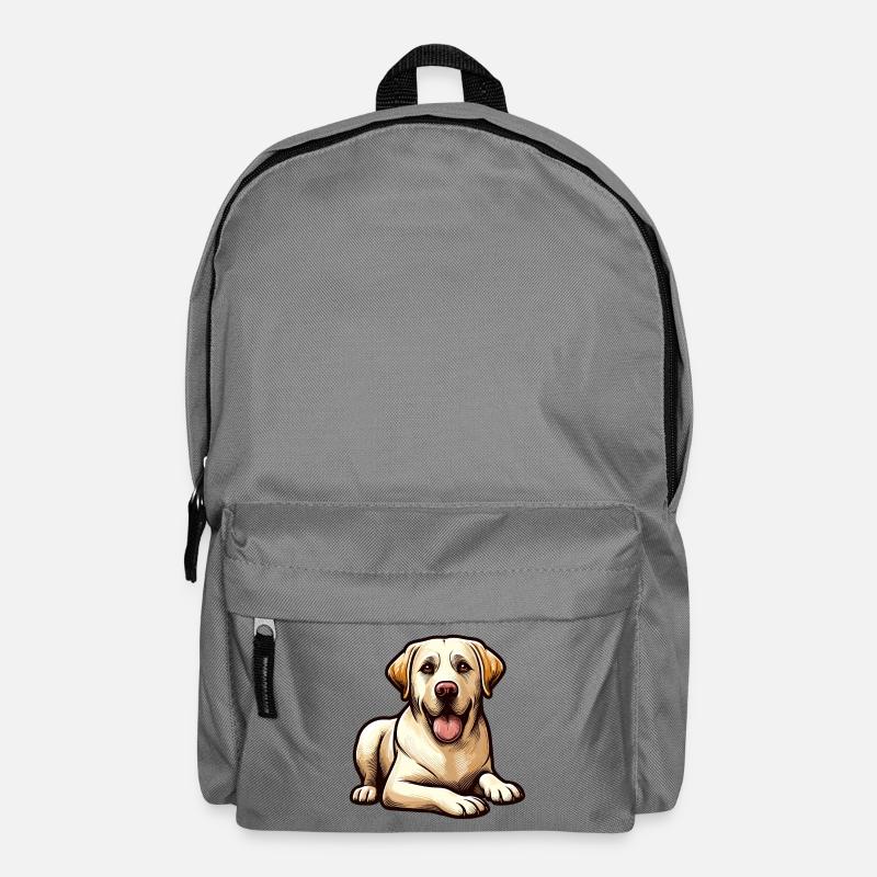 Glückliche Labrador-Welpen-Illustration - Rucksack - Mittelgrau
