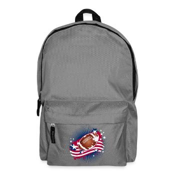 Football Graffiti Motiv mit amerikanischer Flagge - Rucksack - Mittelgrau - Vorne