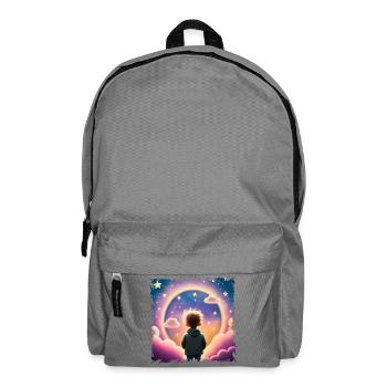 Junge schaut in die Ferne Sternenhintergrund - Rucksack - Mittelgrau - Vorne