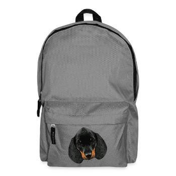 Hunde mädchen, Dackel welpe Kopf - Rucksack - Mittelgrau - Vorne