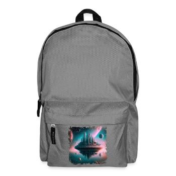schwebende Stadt im Universum - Rucksack - Mittelgrau - Vorne