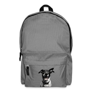 Playful Pup Portrait - Backpack - elephant grey - Front