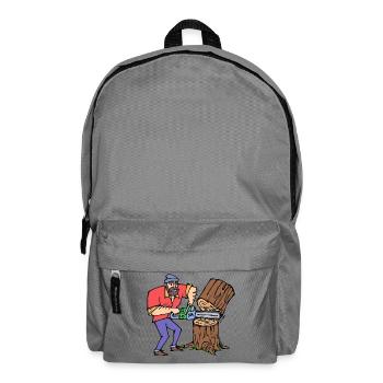 Wood Saw Sawdust Lumberjack Woodwork - Backpack - elephant grey - Front