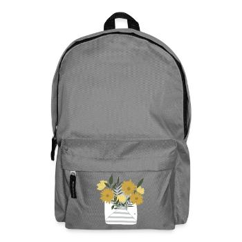 A small floral greeting by post in an envelope - Backpack - elephant grey - Front