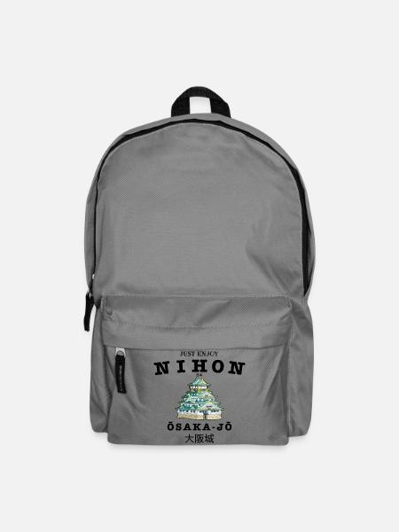 Burg Osaka, Japan, Handzeichnung - Rucksack - Mittelgrau