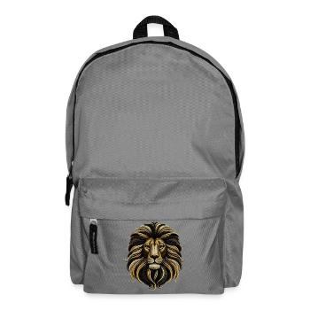 Majestic Lion Head Illustration - Backpack - elephant grey - Front