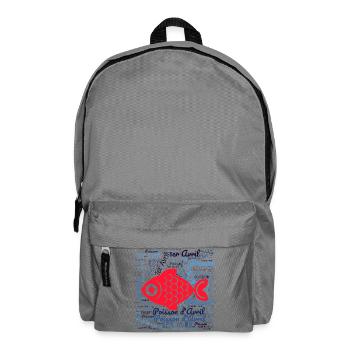 POISSON. POISSON D'AVRIL. VACANCES. ETE. HUMOUR - Sac à dos - gris éléphant - Devant