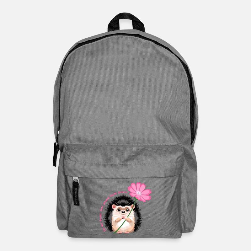 motiv_igel_text - Rucksack - Mittelgrau
