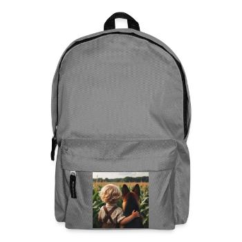 Deutscher Schäferhund Kunst - Rucksack - Mittelgrau - Vorne