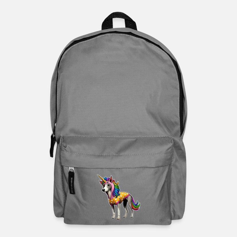 Whippet im Einhorn-Anzug - Rucksack - Mittelgrau