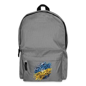 Ukraine Ukrainian flag coat of arms freedom - Backpack - elephant grey - Front