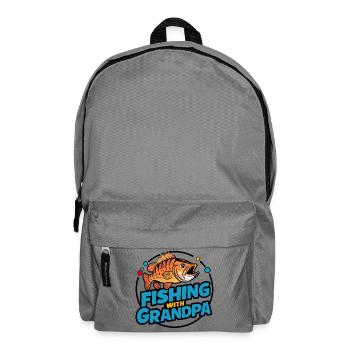 Pêche avec grand-père avec un design de poisson coloré - Sac à dos - gris éléphant - Devant