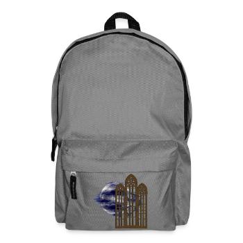 gothic Motiv, Monde, Vogelschwarm, ruinen - Rucksack - Mittelgrau - Vorne