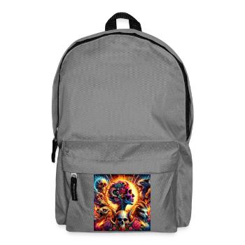 Crânes de fleurs vibrantes et chlorols - Sac à dos - gris éléphant - Devant