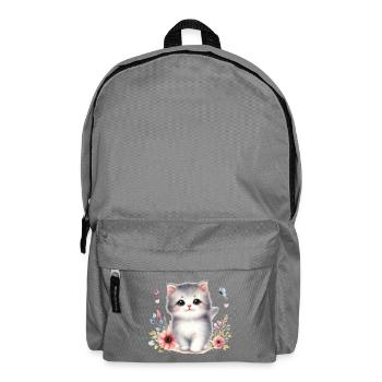 Cute Cat - Backpack - elephant grey - Front