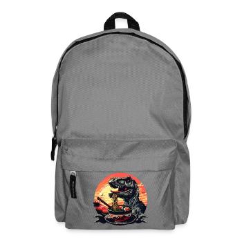 Funny Dinosaur Ramen Noodles Japan Dino Vintage - Backpack - elephant grey - Front