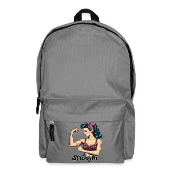 Strength Strong Woman Rockabilly Biceps Gift - Backpack - elephant grey - Front