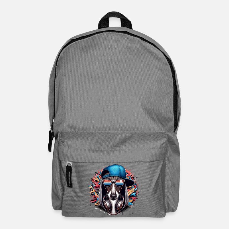 Cadeau de graffiti de chien Greyhound Gangsta - Sac à dos - gris éléphant