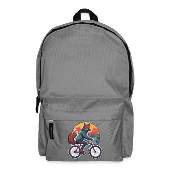 Fox Bicycle Cyclist Bike Animal Foxes - Backpack - elephant grey - Front