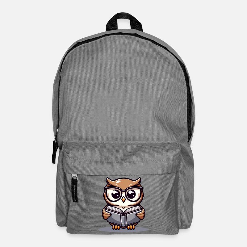 Wise Words: The Bookish Owl - Backpack - elephant grey
