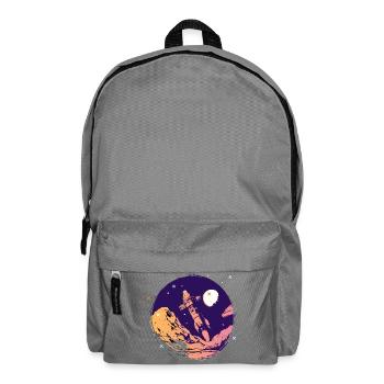 rakete weltall raumfahrt schulstart Go space nerd - Rucksack - Mittelgrau - Vorne