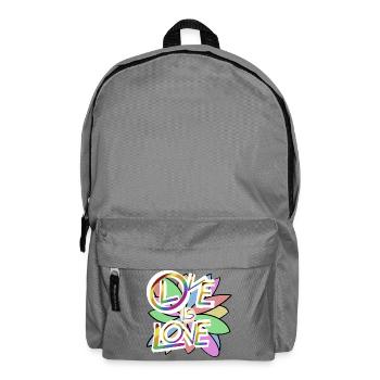 Colorful Hearts and Blossoms Motif - Backpack - elephant grey - Front