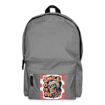 Bald Skeleton with smiling text - Backpack - elephant grey - Front