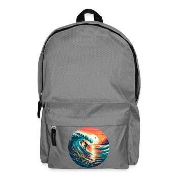 Surfeur au coucher du soleil - Sac à dos - gris éléphant - Devant