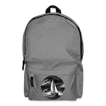 Monochromer Segler im Sturm - Rucksack - Mittelgrau - Vorne