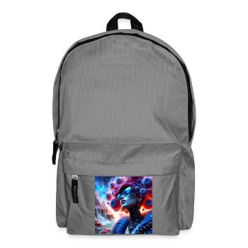 Surreales Porträt und futuristische Landschaft - Rucksack - Mittelgrau - Vorne