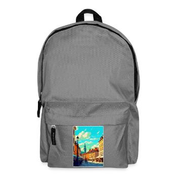 Warsaw Poland Vintage Travel Poster WPA Souvenir - Backpack - elephant grey - Front