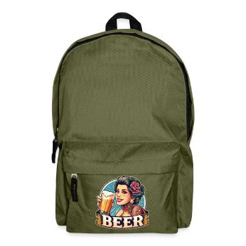 Retro Beer Beauty - Stylish Beer Lovers - Backpack - olive green - Front