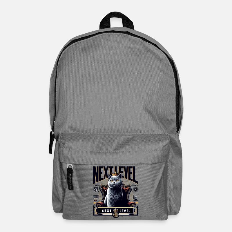 BKH Britisch Kurzhaar Blue Katze Königssessel - Rucksack - Mittelgrau