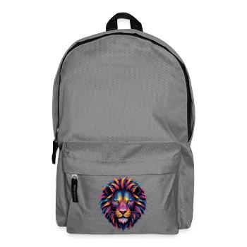 Löwe Löwenkopf geometrisch Geometrie bunt Geschenk - Rucksack - Mittelgrau - Vorne