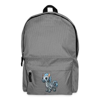 Zebra Niedliche Maskottchen Zeichentrickfigur Kawaii - Rucksack - Mittelgrau - Vorne